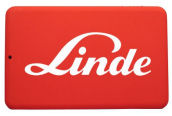 Linde credit card memory sample in red with with logo front