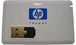 credit card memory, cardisk, HP logo 