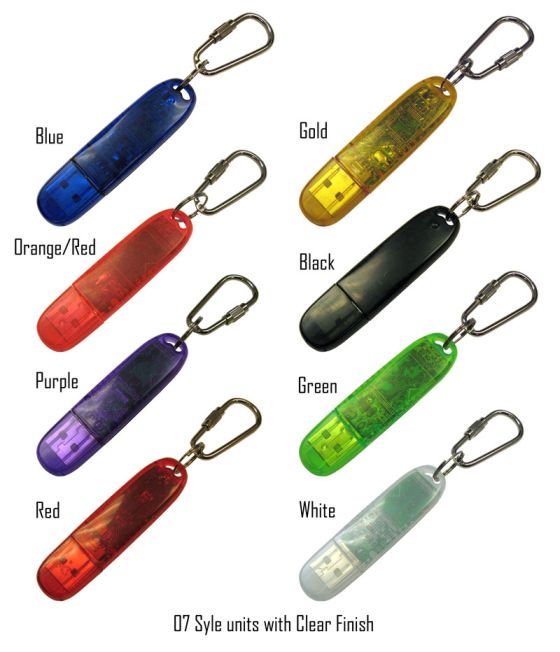 Key Chain Memory samples with a clear finish